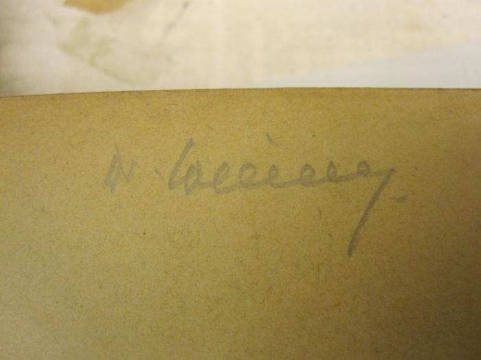  Entscheidungen des Reichsgerichts in Zivilsachen : Neue Folge (1914);- (La...g[?], [?]), Von Hand: Autogramm, Name; 'Dr. La...g'. 