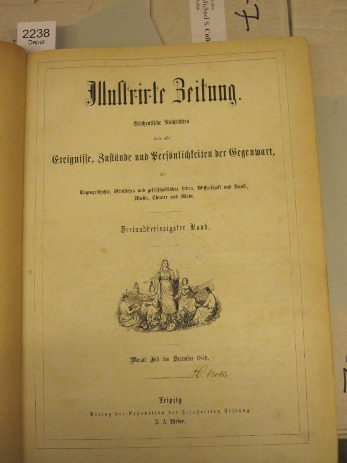 XIV 17085 33: Illustrierte Zeitung : Wöchentliche Nachrichten über alle Ereignisse, Zustände und Persönlichkeiten der Gegenwart (1859)