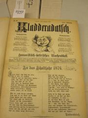 XIV 17105 29: Kladderadatsch : humoristisch-satirisches Wochenblatt (1876)