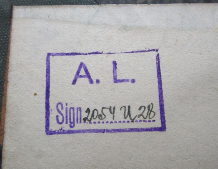 XI 1917 x: Siemens Zeitschrift (1924);- (Laurin, Arne), Stempel: Initiale, Inventar-/ Zugangsnummer; 'A. L. Sign. ## ##'.  (Prototyp);- (Laurin, Arne), Von Hand: Signatur; '2054 U 28'. 