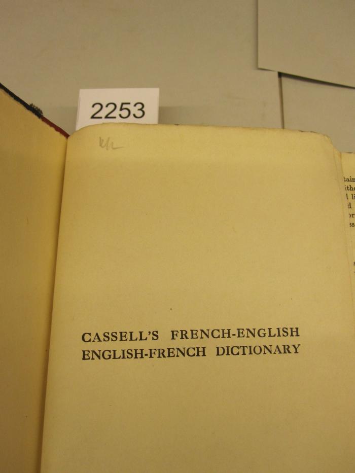 1,1 311/13 : Cassell's French-English English-French Dictionary (o.J.)