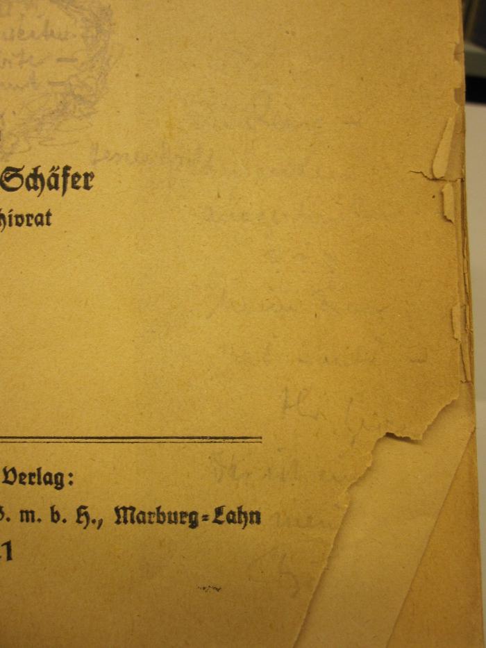  Zur älteren Geschichte von Stift und Stadt Wetter i. Hessen (1921);- (unbekannt), Ausriss: -. 