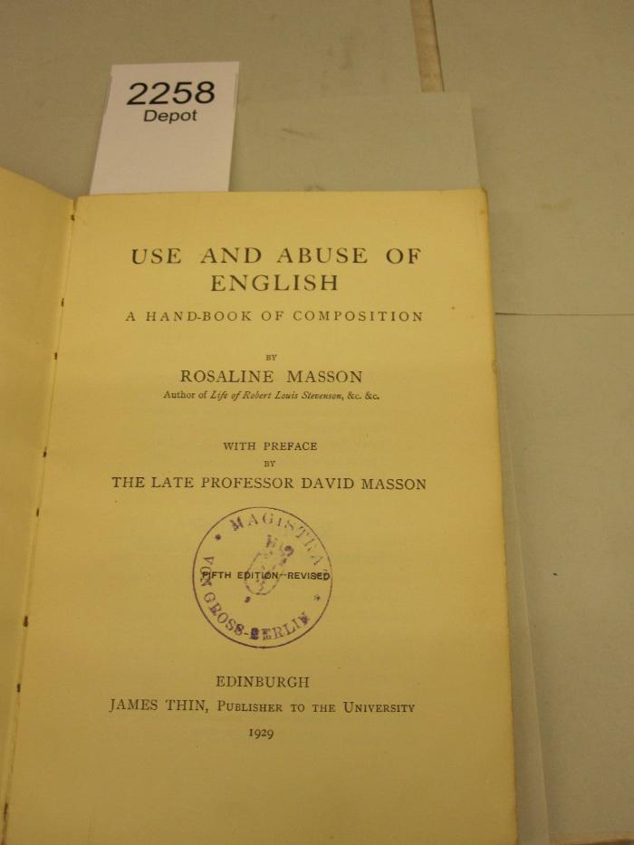  Use and abuse of English : A handbook of composition (1929)