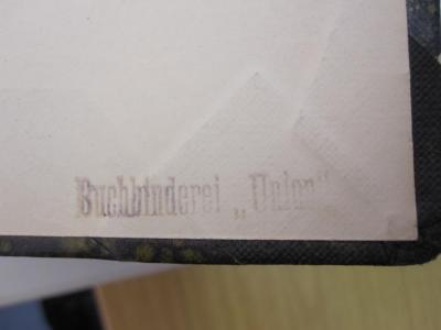  Die Glocke : Sozialistische Wochenschrift (1919);- (Buchbinderei "Union"), Stempel: Buchbinder, Name; 'Buchbinderei Union'.  (Prototyp)