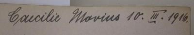  Jean Pauls Werke (o.J.);- (Movius[?], Caecilie), Von Hand: Autogramm, Name, Datum; 'Caecilie Movius 10. III. 1916'. 