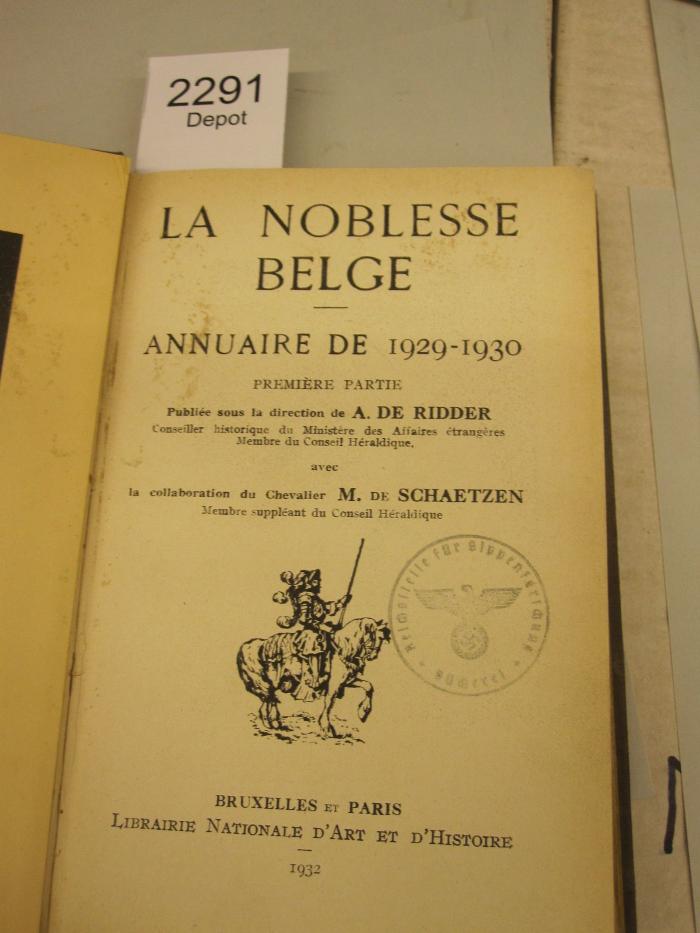  La Noblesse Belge : Annuaire de 1929-1930 (1932)