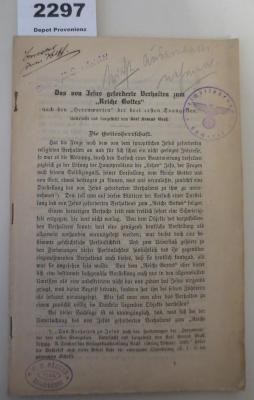  Das von Jesus geforderte Verhalten zum "Reiche Gottes" nach den "Herrnworten" der drei ersten Evangelien (o.J.)