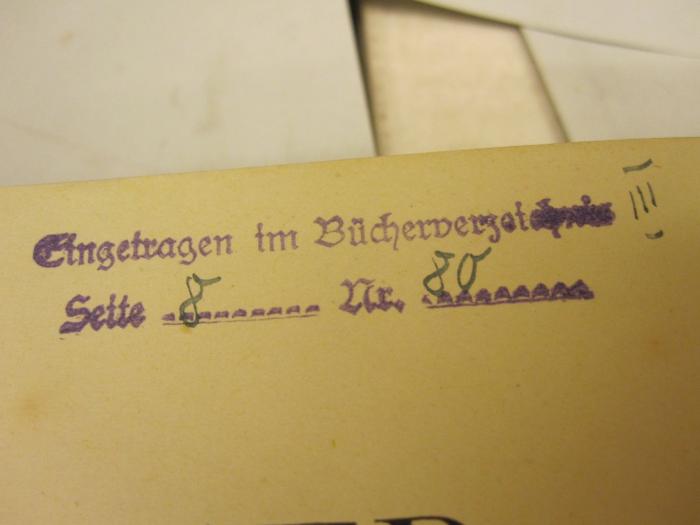  Kämmerei-Register der Stadt Riga 1348-1361 und 1405-1474 (1913);- (Reichsstelle für Sippenforschung (Berlin)), Von Hand: Inventar-/ Zugangsnummer; 'III [S.] 8 [Nr.] 80'. 