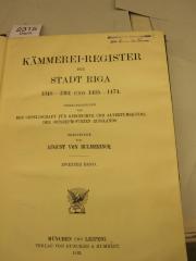  Kämmerei-Register der Stadt Riga 1348-1361 und 1405-1474 (1913)