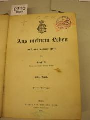  Aus meinem Leben und aus meiner Zeit (1888)