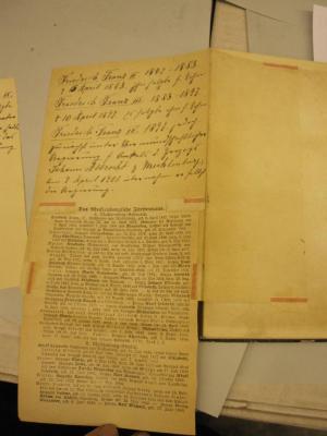 Ao 1761: Leitfaden der Geschichte Mecklenburgs (1861);- (Hand, Elisabeth), Von Hand: Annotation. ;- (unbekannt), Papier: -; 'Das Mecklenburgische Fürstenhaus ...'. 