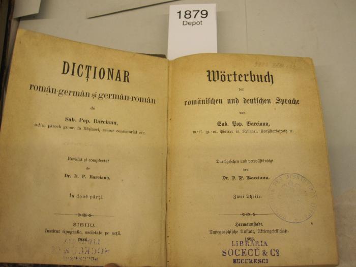  Wörterbuch der romänischen und deutschen Sprache (1886)