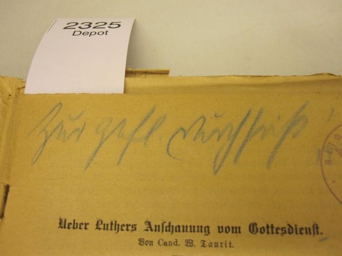  Mittheilungen und Nachrichten für die evangelische Kirche in Rußland (1895);- (unbekannt), Von Hand: Notiz; 'zur gefl. [...]'. 