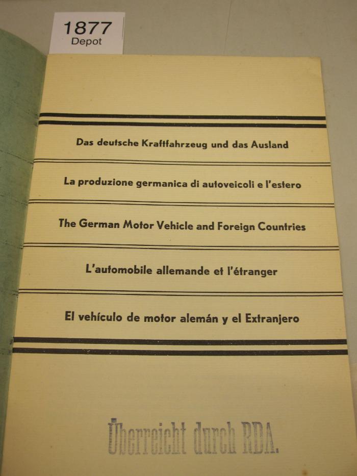  Das deutsche Kraftfahrzeug und das Ausland