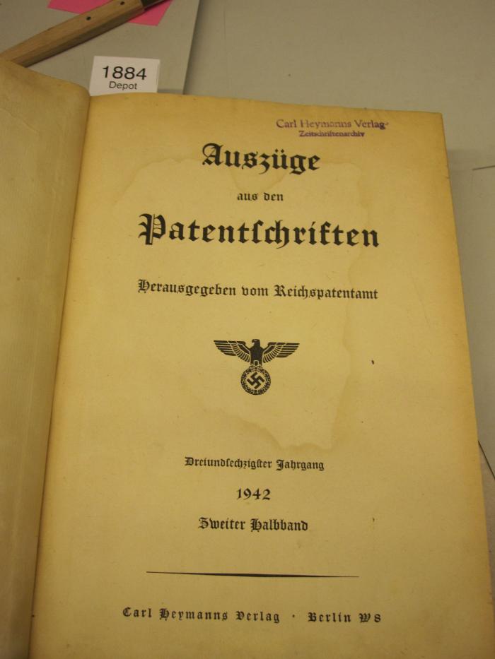  Auszüge aus den Patentschriften (1942)
