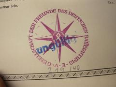 - (Gesellschaft der Freunde des Deutschen Bauerntums), Stempel: Name; 'E.V. Gesellschaft der freunde des deutschen Bauerntums'. 