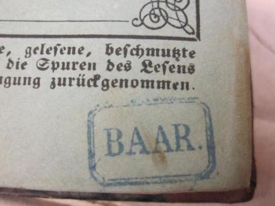  Die Stadtjunker. Eine Ulmische Geschichte (1861);- (Baar, [?]), Stempel: -; 'BAAR'. 