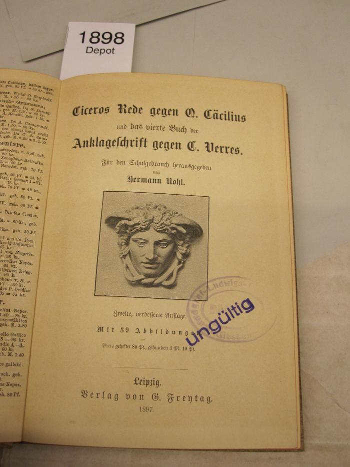  Ciceros Rede gegen Q. Cäcilius und das vierte Buch der Anklageschrift gegen C. Verres (1897)