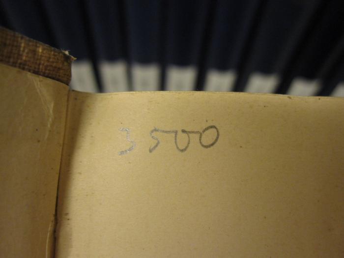 ZA 1480: Verhandlungen der deutschen Gesellschaft für Urologie. IV. Kongreß in Berlin. 28. September bis 1. Oktober 1913 (1914);- (unbekannt), Von Hand: Nummer; '3500'. 