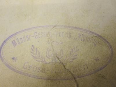 Ausgabe für Deutschland (1895);- (Männer-Gesang-Verein "Victoria" Gross-N(...)hen), Stempel. 