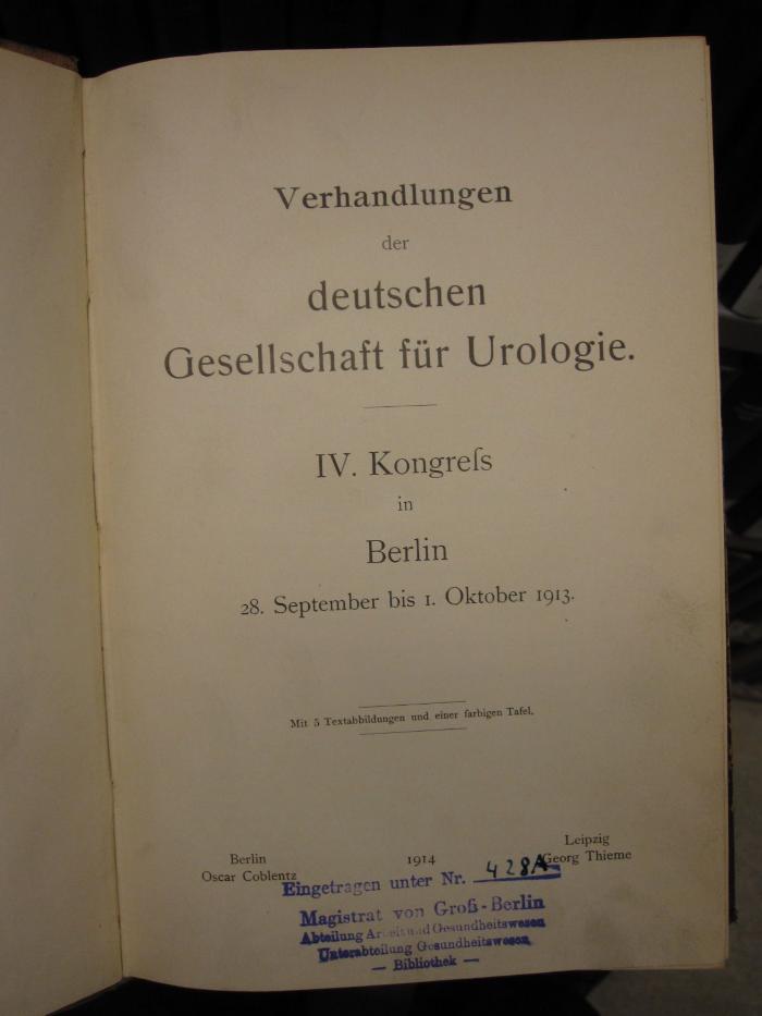 ZA 1480: IV. Kongreß in Berlin. 28. September bis 1. Oktober 1913 (1914)