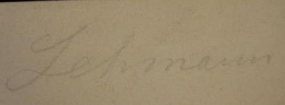 ZA 1450: Zentralblatt für die gesamte Radiologie (Röntgen, Radio, Licht). Band 1 - 8. (1926-1930);- (Lehmann, Johann Carl), Von Hand: Autogramm, Name; 'Lehmann'.  (Prototyp)