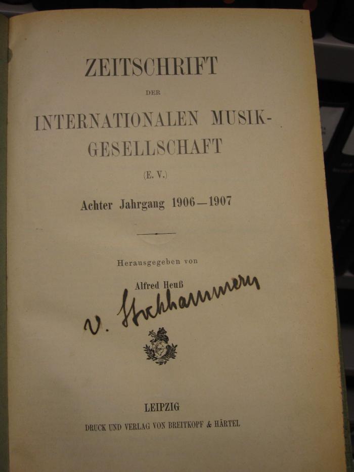 ZA 2008: 8. Jahrgang 1906 - 1907