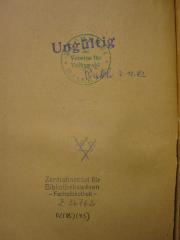 - (Zentralinstitut für Bibliothekswesen), Stempel: Name, Berufsangabe/Titel/Branche; 'Zentralinstitut für Bibliothekswesen - Fachbibliothek -'.  (Prototyp)
