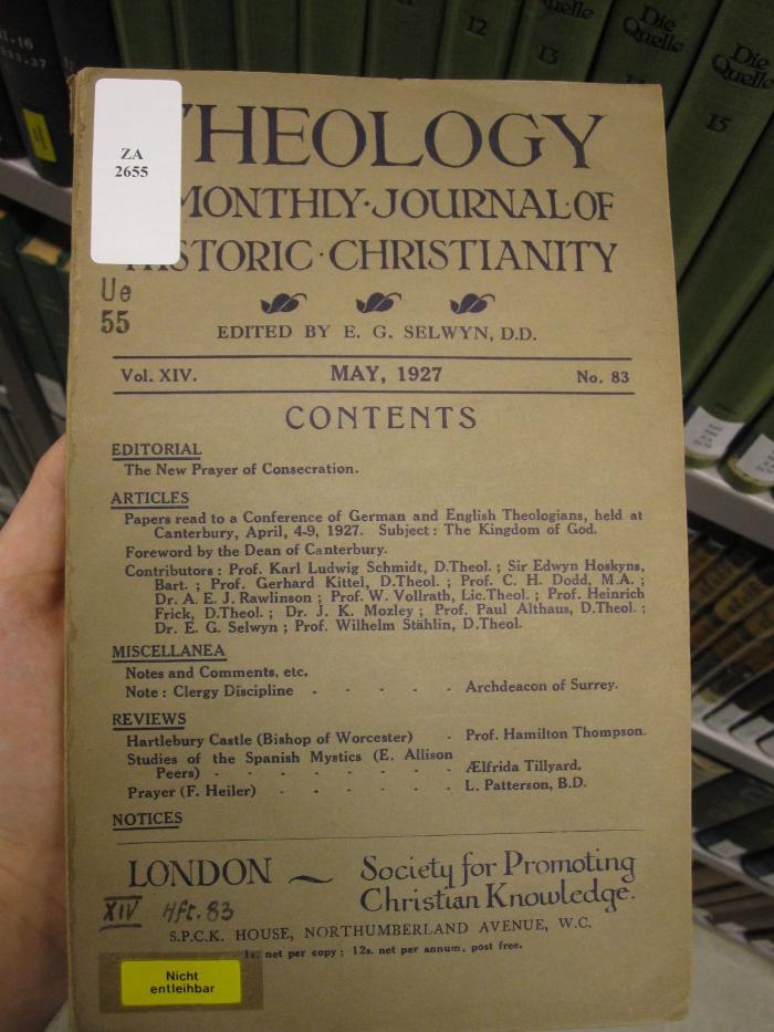 ZA 2655: Theology : Monthly Journal of Historic Christianity (1927, 1928)