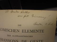 G45II / 1653 ([?], Walter), Von Hand: Name, Ortsangabe, Datum, Widmung; 'Hl. Bruder Walter zur frdl. Erinnerung! Breslau, 3. Juli 1[...]'. 