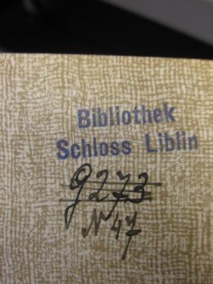 ZA;G 3409;1/1 ;48.1882: Historische Zeitschrift (1882);- (Schlossbibliothek Liblín), Stempel: Name, Ortsangabe; 'Bibliothek Schloss Liblin'. ;- (Schlossbibliothek Liblín), Von Hand: Signatur; 'N 47'. ;- (Schlossbibliothek Liblín), Von Hand: Signatur; 'G 273'. 