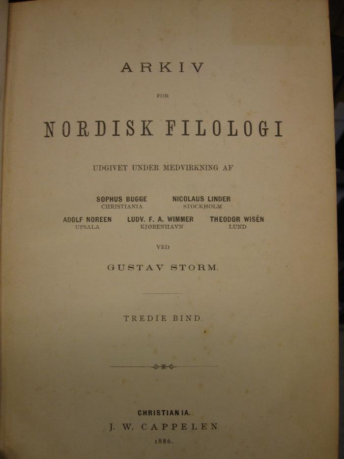 ZA 2928: Arkiv for Nordisk Filologi (1886-95)