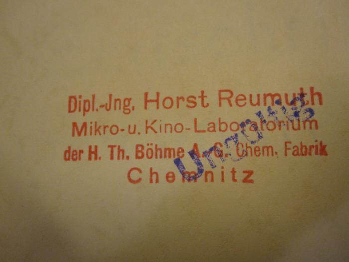 ZB 2179: Jahrgang 903 (1903);- (Reumuth, Horst), Stempel: . 