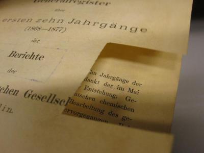 ZB 2092: Generalregister über die ersten zehn Jahrgänge (1868-1877) (1880);- (Hygiene-Institut der Waffen-SS), Ausriss: -. 