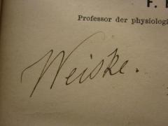 - (Weiske, Hugo), Von Hand: Autogramm; 'Weiske.'. 