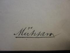 - (Mühsam, Siegfried), Von Hand: Autogramm, Name; 'Mühsam'. 