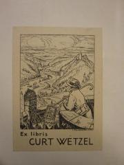 - (Wetzel, Curt), Etikett: Exlibris; 'Ex Libris Curt Wetzel'. 