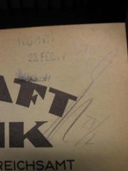 - (Noack, M.), Von Hand: Initiale, Datum, Nummer; '71 [N] 23/2'. 