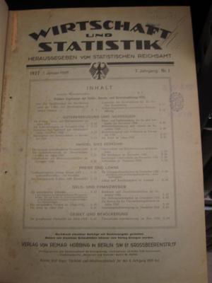 ZB;Wi 2418;1/1 ;7.1927: Wirtschaft und Statistik (1927)