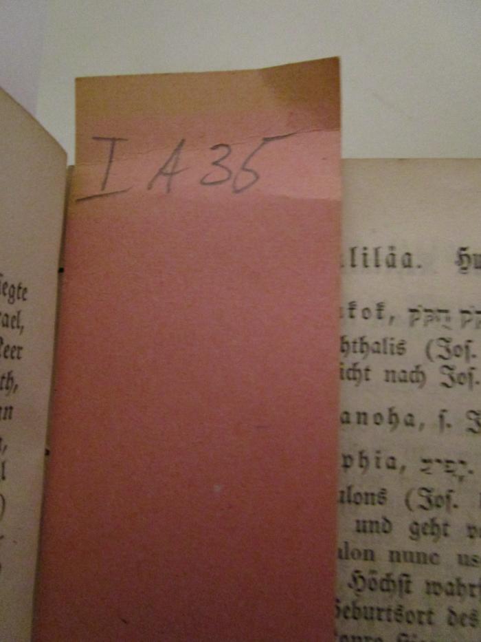  Palästina (1850);- (unbekannt), Von Hand: Signatur; 'I. A. 35.'. 