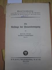 FrFr 67: Die Anfänge der Frauenbewegung ([1927])