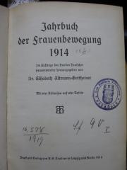 FrFr 55 1914 a: Jahrbuch der Frauenbewegung 1914 (1914)