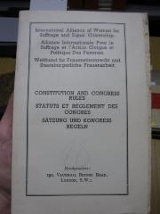 FrFr 115: Constitution and congress rules : Statuts et reglement des congres : Satzung und Kongress Regeln (o.J.)