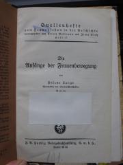 FrFr 67 a: Die Anfänge der Frauenbewegung. (1927)