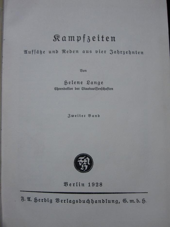 FrFr 68 2: Kampfzeiten : Aufsätze und Reden aus vier Jahrzehnten (1928)