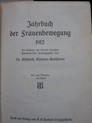 FrFr 55 1912: Jahrbuch der Frauenbewegung 1912 ([1912])