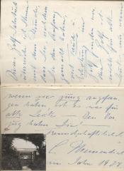 J / 599 (Memendich, C. [??] (Widmungsgeber)), Von Hand: Widmung; 'Dieses Golf-Jahrbuch überreiche ich Ihnen mit dem Wunsche, dass Sie, nach dem Sie den Anfang gemacht haben, viel Freude u. Erholung im Golf finden werden. Golf ist nichts für alte Leute, nur, wenn sie jung angefangen haben, ist es was für alle Leute. - Den Vorzug haben Sie! Freundschaftlichst [...] im Jahr 1928'. 