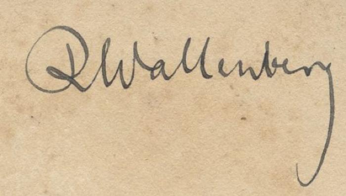 Cq 1541: Almayer's folly : a story of an eastern river (um 1920);J / 1211 (Wallenberg, R.), Von Hand: Autogramm, Name; 'R Wallenberg'. 