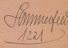 J / 341 (Sommerfeld, [?]), Von Hand: Autogramm, Name, Exemplarnummer; 'Sommerfeld 1221'. 
