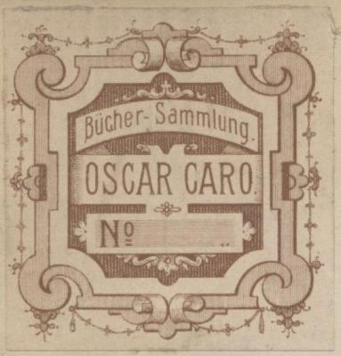 J / 1498 (Caro, Oscar), Etikett: Exlibris, Name; 'Bücher-Sammlung Oscar Caro No'. ;III 90190: Les Vierges Fortes Frédérique (1900)